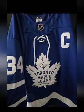 Toronto Maple Leafs Blue NHL Jersey with C #34